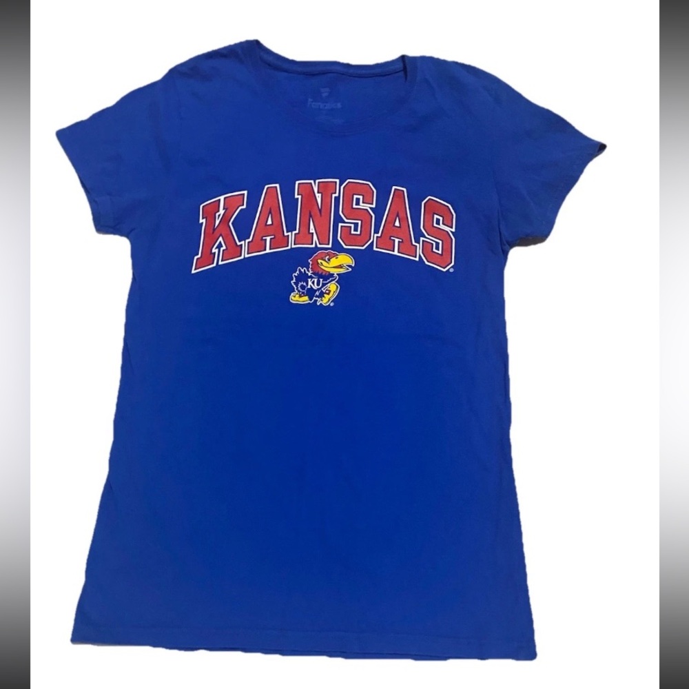 University of Kansas Size Small Jayhawks Blue NCAA Fanatics T-Shirt Top